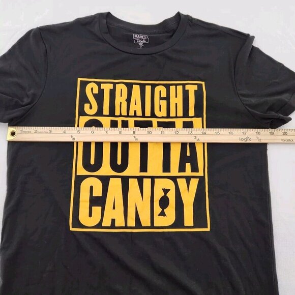 MAIN & LOCAL STRAIGHT OUTTA CANDY MEN'S SMALL GRAPHIC PRINT HALLOWEEN T SHIRT - Picture 5 of 5